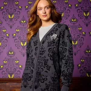 Brand New With Tags Sold Out Haunted Mansion Wallpaper Cardigan Size Medium